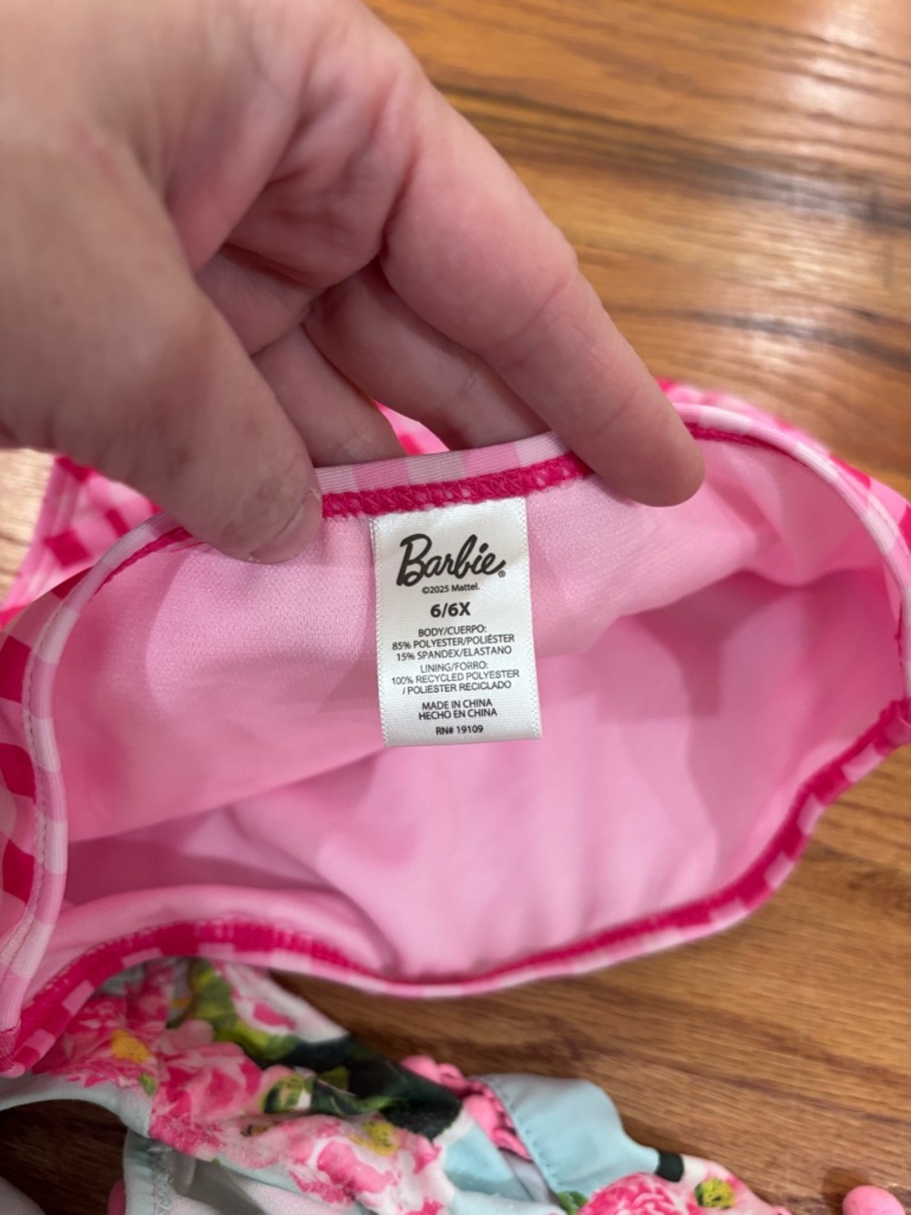 Barbie Girls Swimming Suit 2 Piece Bikini and Top Pink 6/6X - Picture 8 of 8